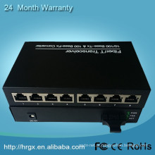 Telecommunication device 10/100Mbps 1310nm fiber optic to rj45 media converter 1 fiber 8 ethernet converter